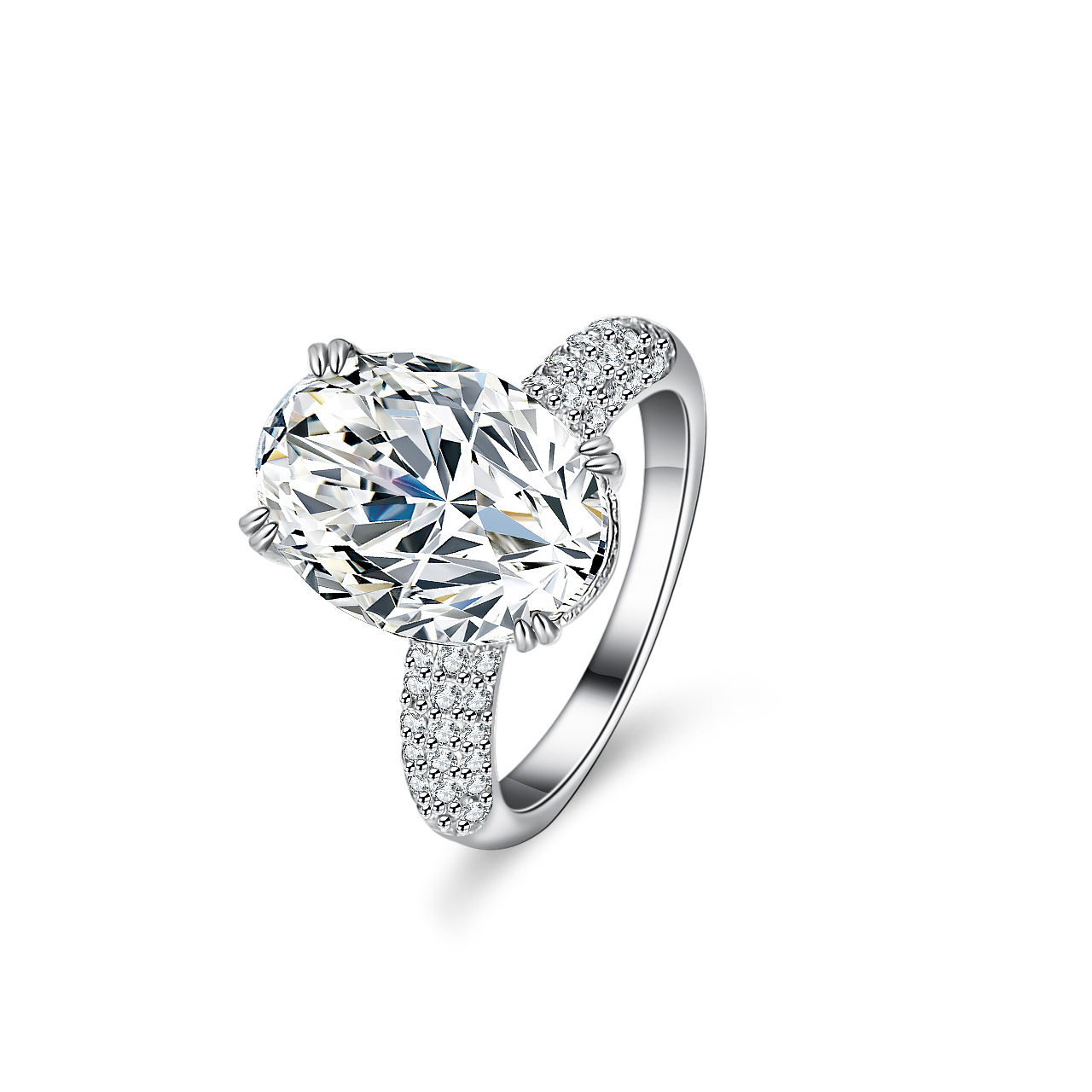 Moissanite Engagement Ring 1 Carat - エイリアン 18K ゴールド象嵌モアサナイトリング 女性用、1 カラットのファッショナブルな卵型鳩の卵プラチナ PT950