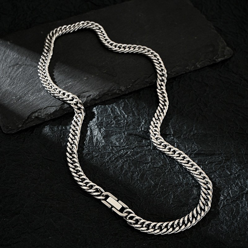 Cuban Link Chain 12Mm - 男性と女性のためのステンレス鋼のターバンネックレス,ヒップホップスタイル,パンク,ネックジュエリー,アップグレード,7mm