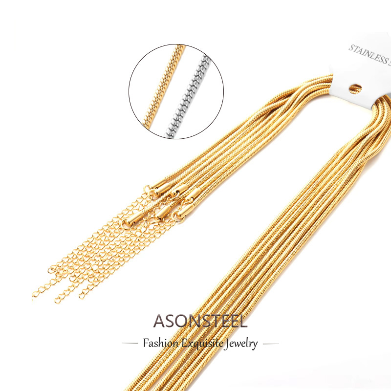 Cuban Link Chain 12Mm - ASONSTEEL 10 ピース/ロットボヘミアンスネークキアンネックレスエクステンダーキューバリンクチェーンステンレス鋼 1/2 ミリメートルチョーカージュエリーアクセサリー