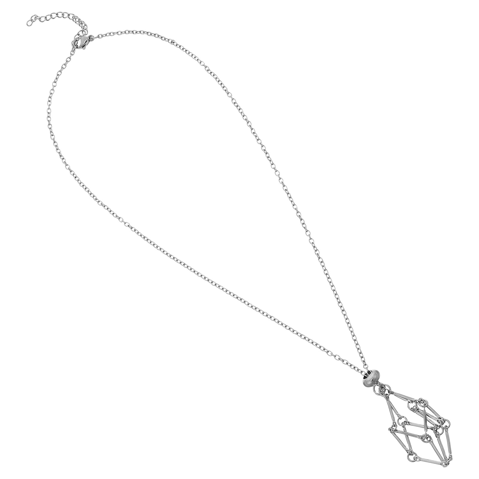 クリスタルホルダーネックレス、ステンレス製魚網型ペンダント、 - Crystal Pendant Necklace Natural Stone のレビューと価格