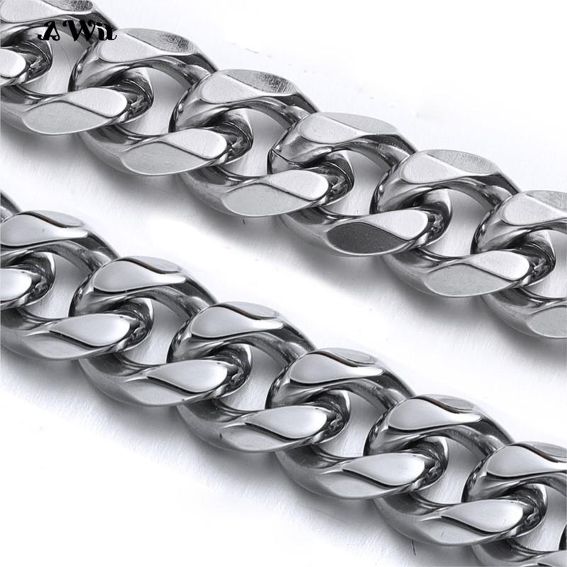 キューバリンクチェーンステンレス鋼のネックレス防水 18 K - Cuban Link Chain 12Mm のレビューと価格