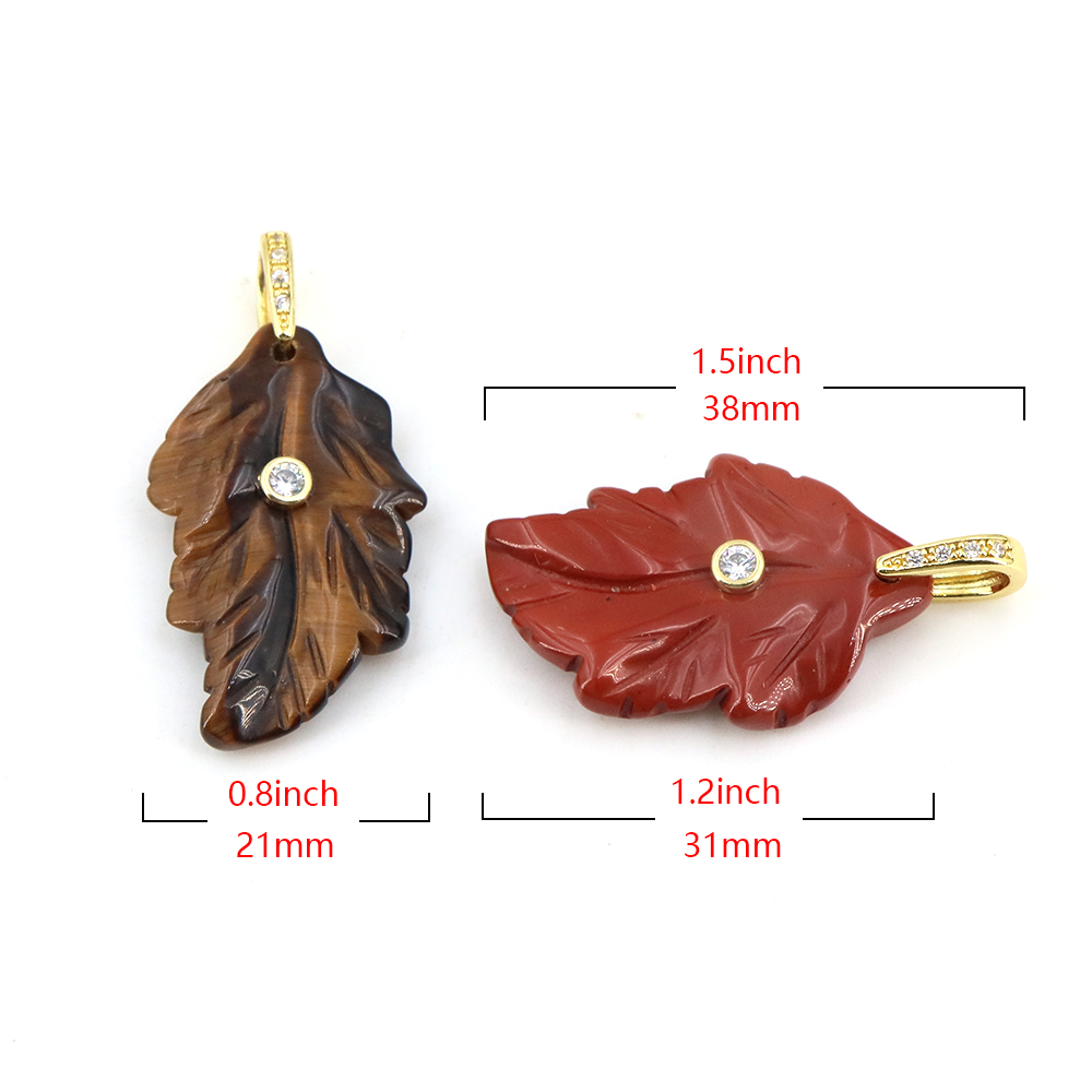 トレンディなリーフ天然宝石チャームペンダント アマゾナイト  - Crystal Pendant Necklace Natural Stone のレビューと価格