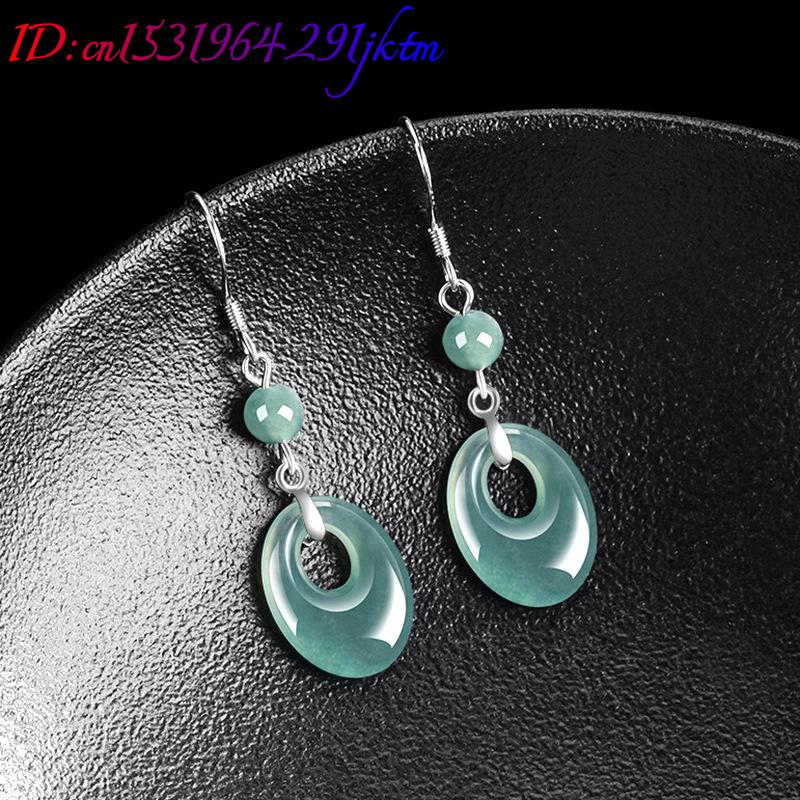 ミャンマー翡翠リングイヤリング 925 シルバー女性へのギフ - Earrings のレビューと価格