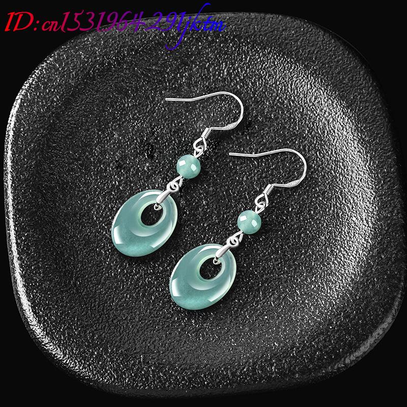 ミャンマー翡翠リングイヤリング 925 シルバー女性へのギフ - Earrings のレビューと価格