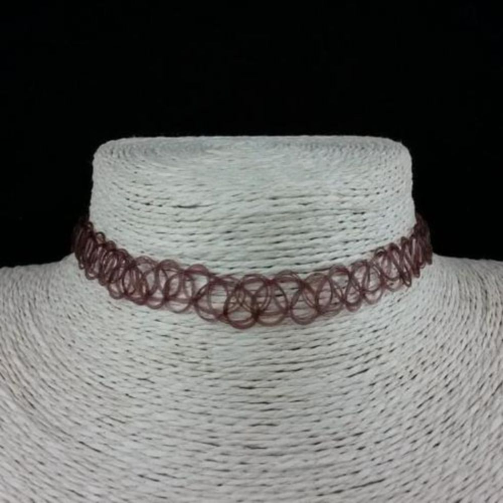 高品質な編み込み糸を使用したゴシック調のジュエリー、ヴィンテ - Pearl Choker Necklace Vintage のレビューと価格