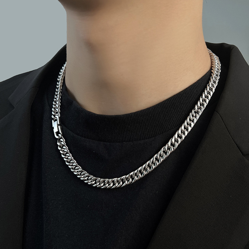 男性と女性のためのステンレス鋼のターバンネックレス,ヒップホ - Cuban Link Chain 12Mm のレビューと価格