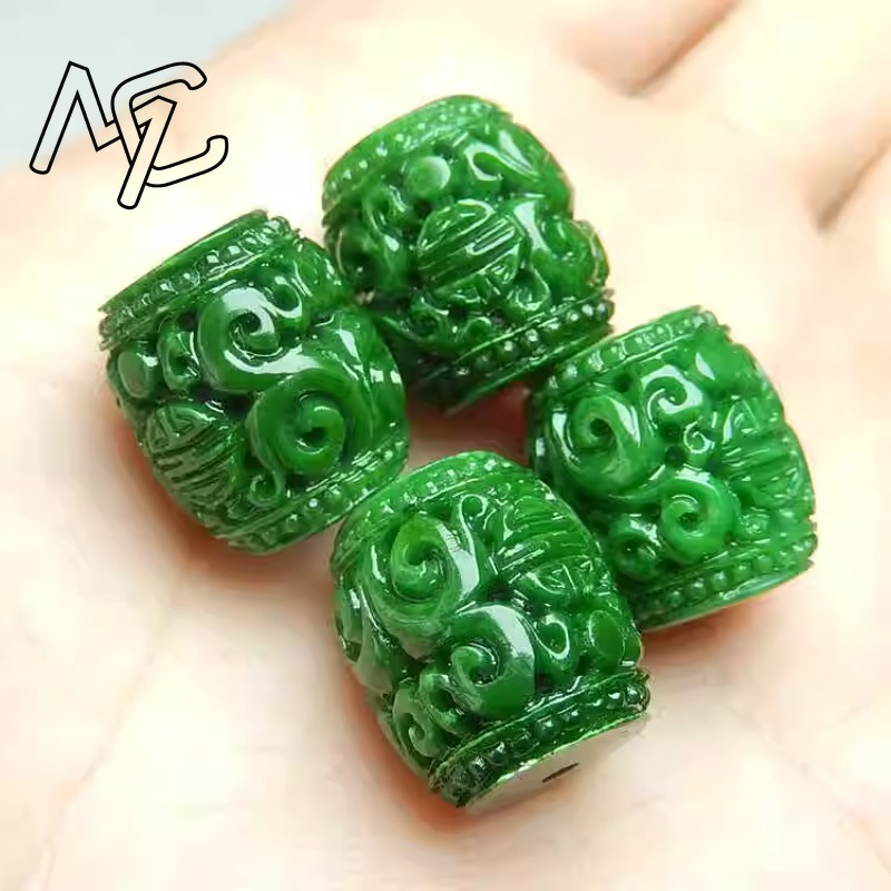 5pc ナチュラルグリーンヒスイ彫刻ビーズ DIY ブレスレ - Bracelets のレビューと価格