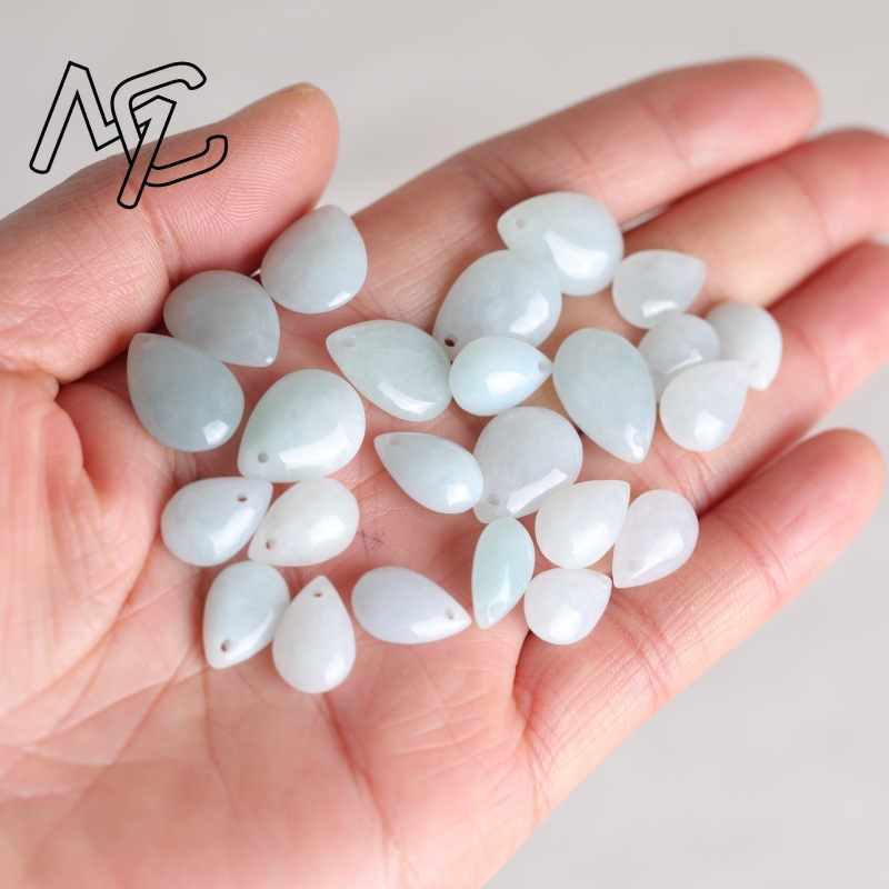 5PC 天然翡翠エメラルド水滴ビーズアクセサリー DIY イ - Earrings のレビューと価格