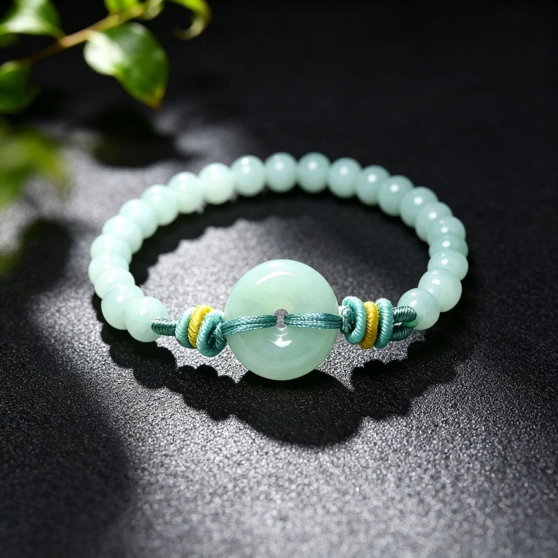 天然の本物のエメラルドブルーウォーター平和バックルビーズブレ - Bracelets のレビューと価格