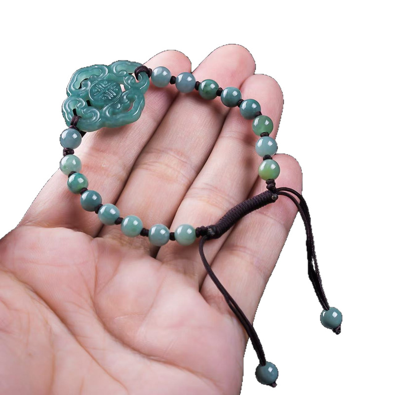 天然ジェダイトAグレードブレスレット オリジナルデザイン フ - Bracelets のレビューと価格