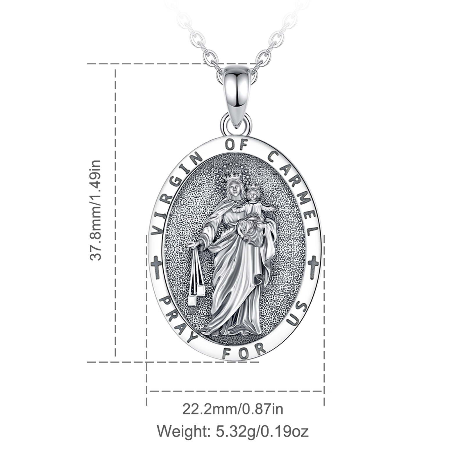 Eudora 925 スターリングシルバーバージンカーメルネ - 925 Sterling Silver Chain Necklace Men のレビューと価格