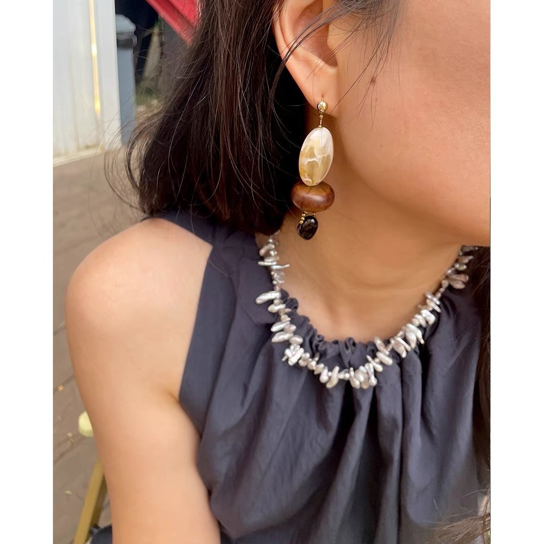 ボヘミアン・バロック風パールチョーカーネックレス、レジン製ウ - Pearl Choker Necklace Vintage のレビューと価格