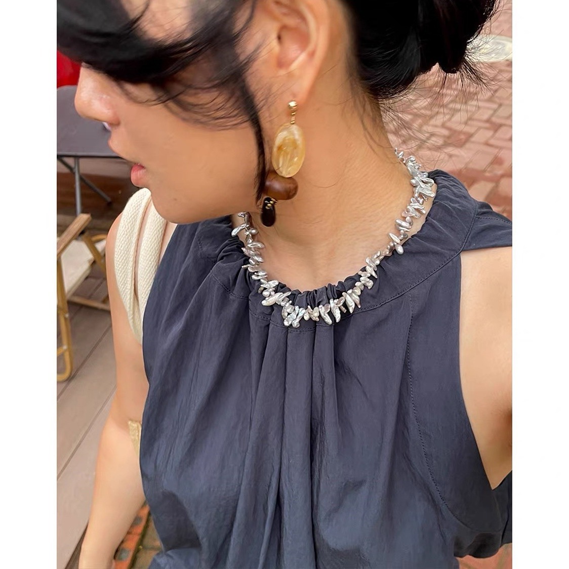 ボヘミアン・バロック風パールチョーカーネックレス、レジン製ウ - Pearl Choker Necklace Vintage のレビューと価格